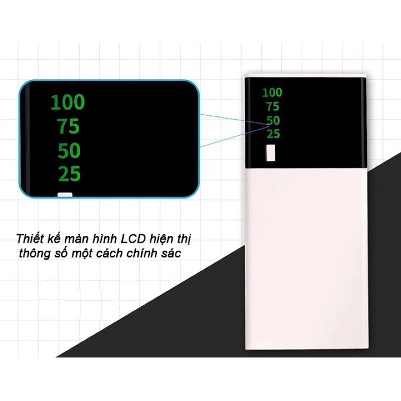  [Bảo Hành 12 Tháng] Sạc Dự Phòng SMART 20.000mAh Có Led Báo %Pin Dung Lượng Chuẩn