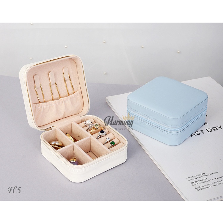 hộp đựng trang sức mini Da TPU H5, hộp đựng phụ kiện dáng vuông Harmony