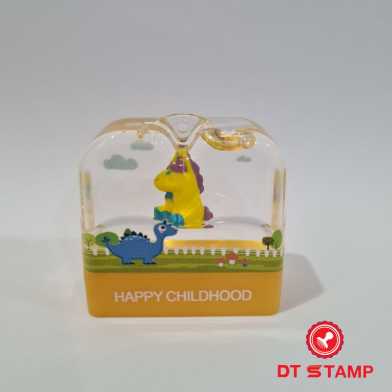 Con dấu HAPPY CHILDHOOD - Dấu tên cá nhân phong cách cute, siêu dễ thương. Kích thước 38x14mm. Chỉ đóng được lên giấy.