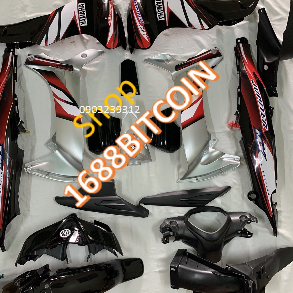Bộ dàn áo xe JUPITER MX màu ĐEN BẠC--vỏ nhựa xe Jupiter GRAVITA -nhựa nguyên sinh cao cấp