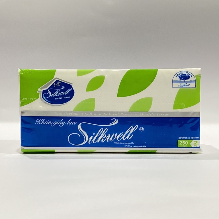 (Flash Sale) Giấy ăn Silkwell 250 tờ khổ 200, khăn giấy rút lụa siêu mềm mịn không tẩy trắng hàng chính hãng - Amina