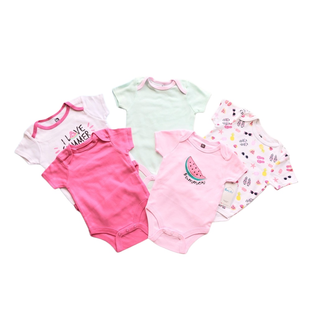 Set 5 chiếc body chip ngắn tay xuất dư cho bé trai bé gái