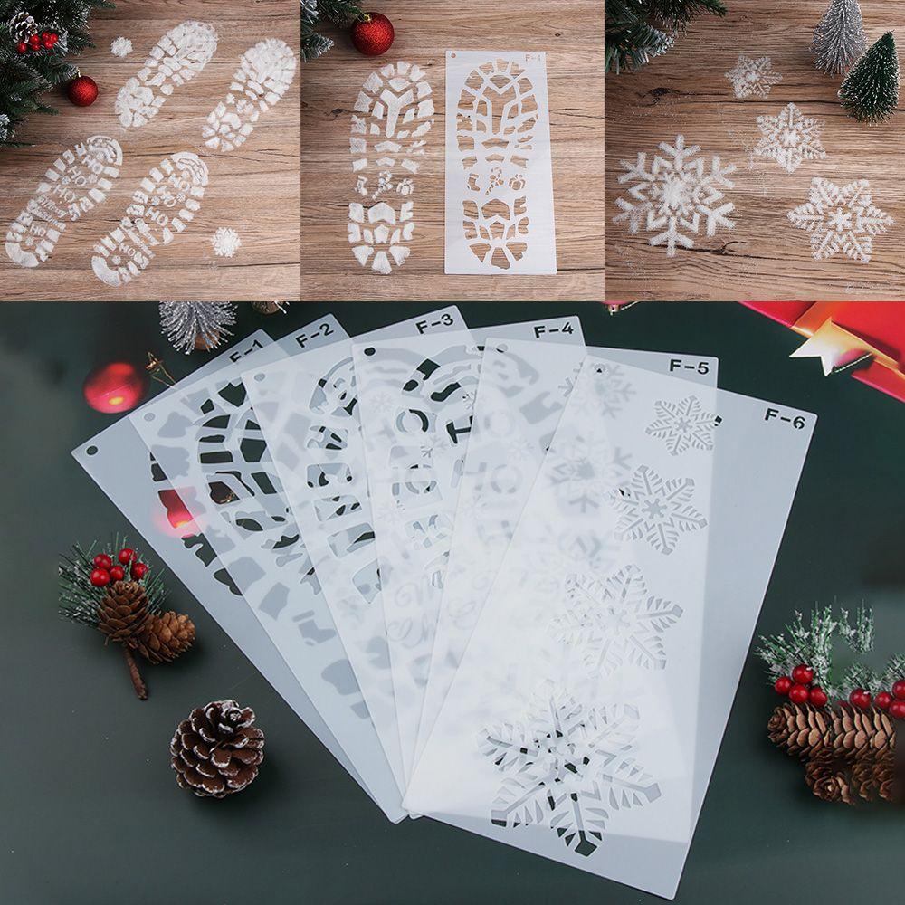 Set 4 / 6 Khuôn Vẽ Trang Trí Sàn Nhà Phong Cách Giáng Sinh