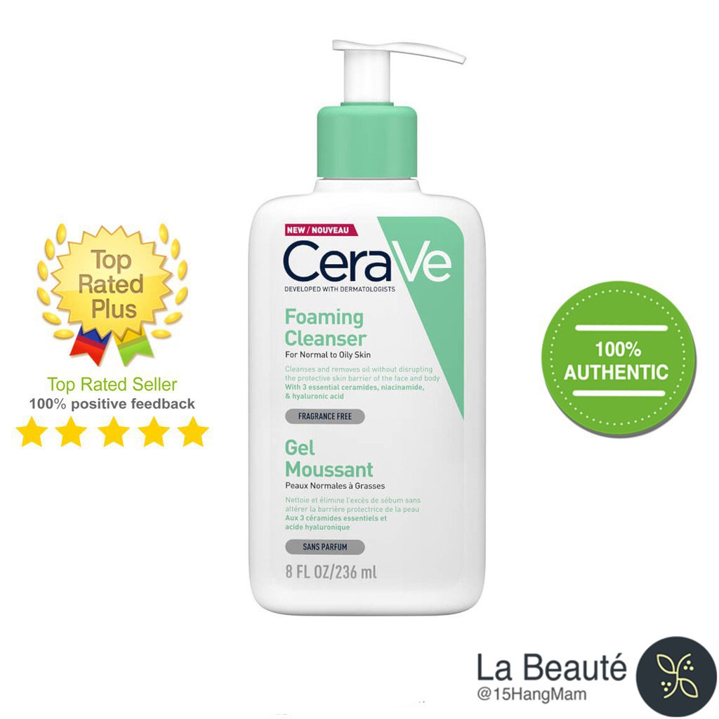 CeraVe Foaming Cleanser - Sữa Rửa Mặt Cho Da Hỗn Hợp 236ml