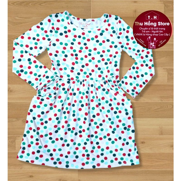 Váy tay dài có túi cho bé gái size Đại từ 20kg đến 45kg chất mềm mát