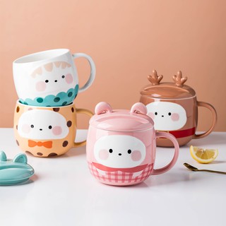 Cốc Sứ Cỡ Lớn Có Nắp Đậy Tiện Dụng