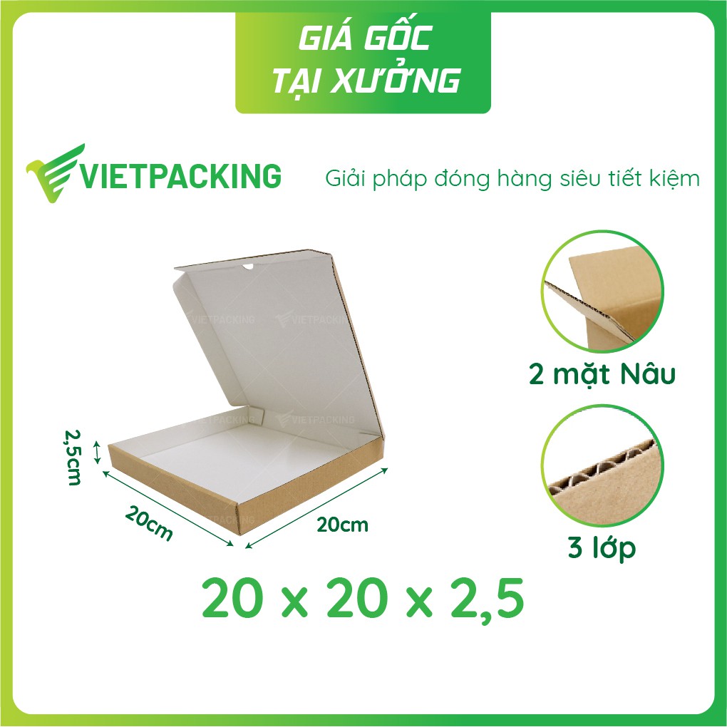 20x20x2,5 - 50 hộp carton nắp gài mỏng V114