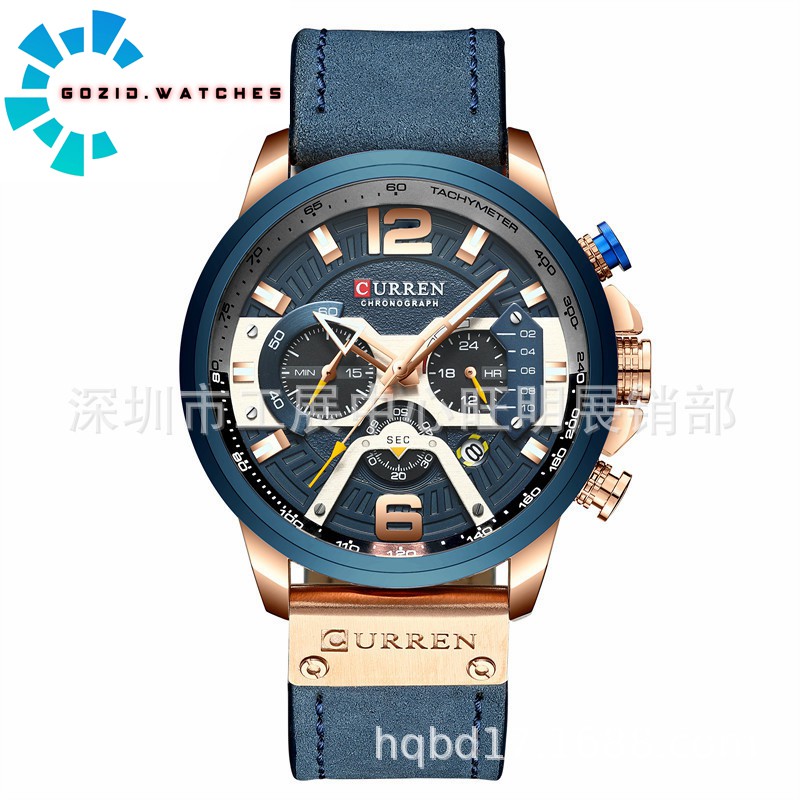 Đồng Hồ Nam dây da CURREN 8329 chính hãng , sang trọng Máy Quartz Chống Thấm Nước-Gozid.watches