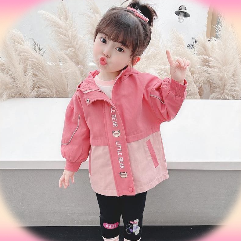 Áo Khoác Có Mũ Trùm Đầu Khóa Kéo Phối Màu Thời Trang Hàn Quốc Mới Cho Bé