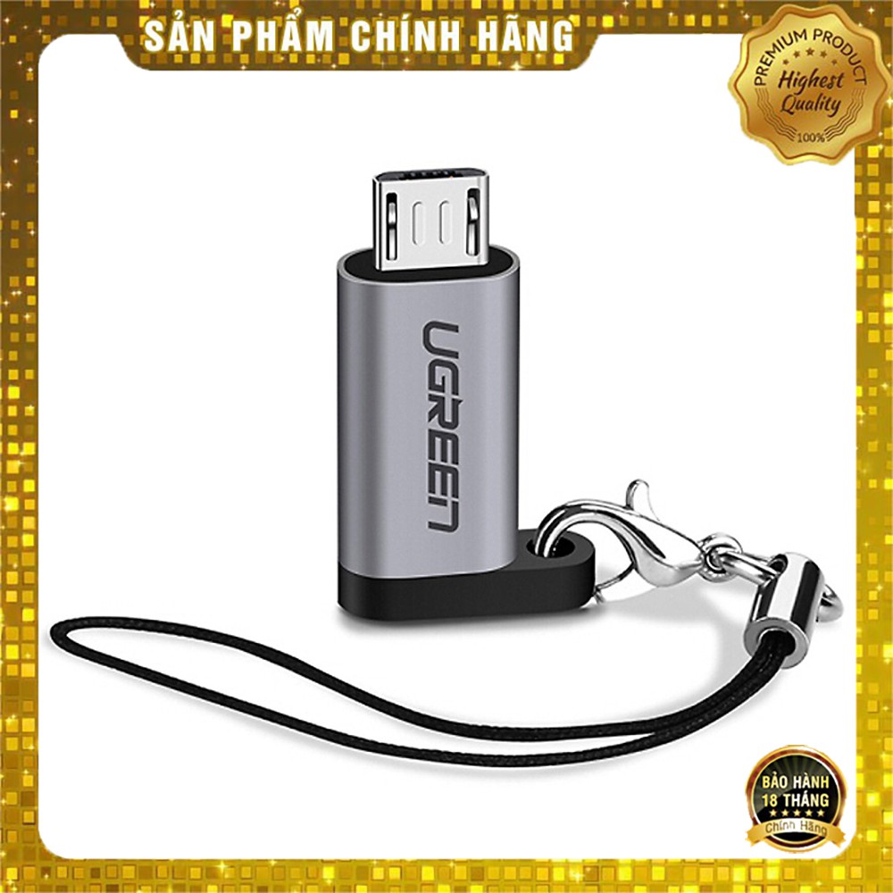 Đầu chuyển Micro USB sang cổng USB Type C UGREEN 50590 vỏ nhôm cao cấp - Hapustore