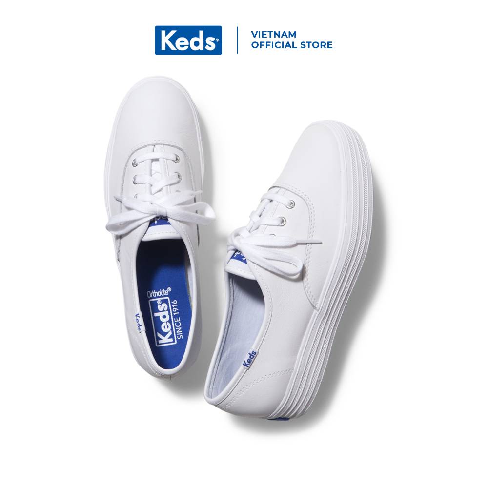 Giày Keds Nữ - Triple Leather White - KD055748