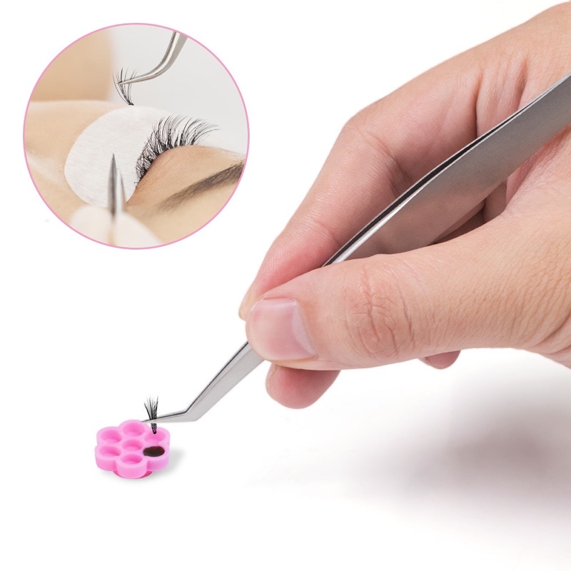 (Loại 1) Nút hoa đựng keo nối mi, mực phun xăm (100 nút/1 túi) - Phan Dũng