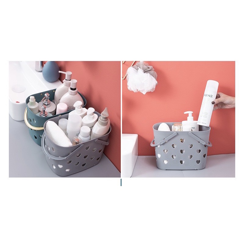 Giỏ đựng đồ phòng tắm đa năng có quai cầm Giỏ đựng đồ vật dụng đa năng có tay cầm chắc chắn nhiều màu Orangeshop