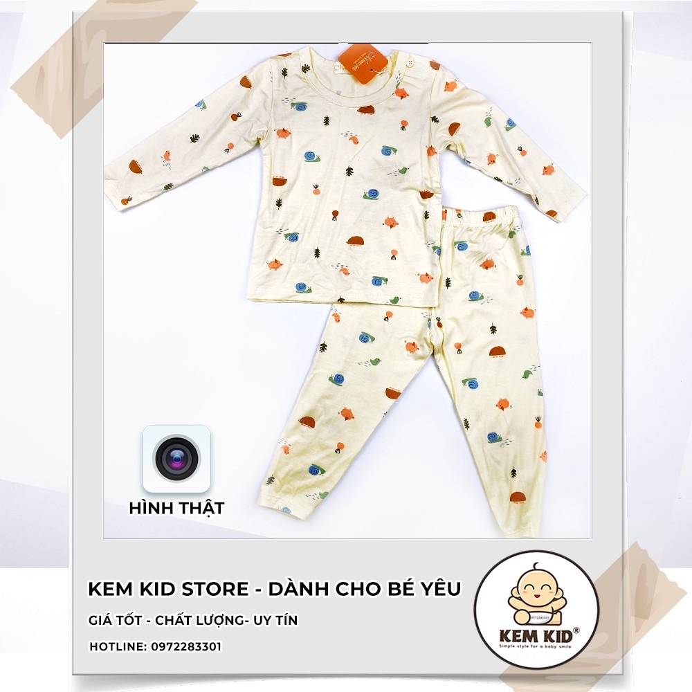 Bộ MIWOO KIDS dài tay họa tiết cute, vải thun lạnh siêu mát, mềm mịn thấm hút mồ hôi cho bé