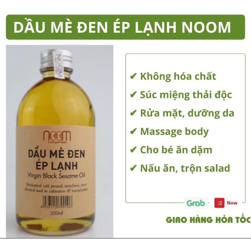 DẦU MÈ ĐEN ÉP LẠNH NOOM BỔ XUNG VITAMIN E GIÀU DINH DƯỠNG TỐT CẢ CHO DA VÀ TÓC( tặng vòi nhấn cho chai 350ml)