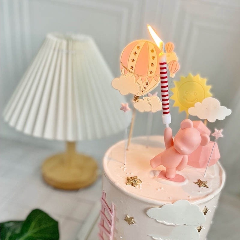 Que Cắm Trang Trí Bánh Kem Hình Trái Tim/Gấu Dễ Thương