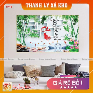 Tranh dán tường 3d Cha Mẹ - TP15 -Tranh 3D Thư Pháp - Giấy dán tường 3d - Song Long Decor