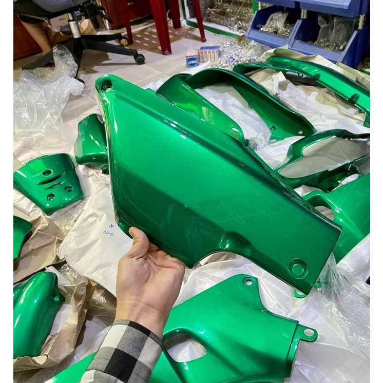Bộ nhựa dàn áo xe WAVE thái 2004 màu xanh lá zin honda