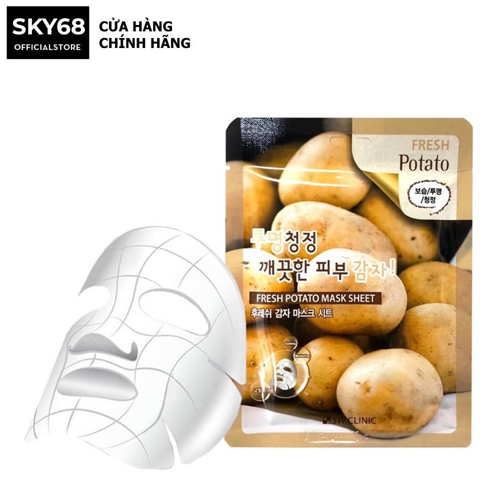 Mặt nạ dưỡng trắng da chiết xuất khoai tây 3W Clinic Fresh Potato Mask Sheet 23ml