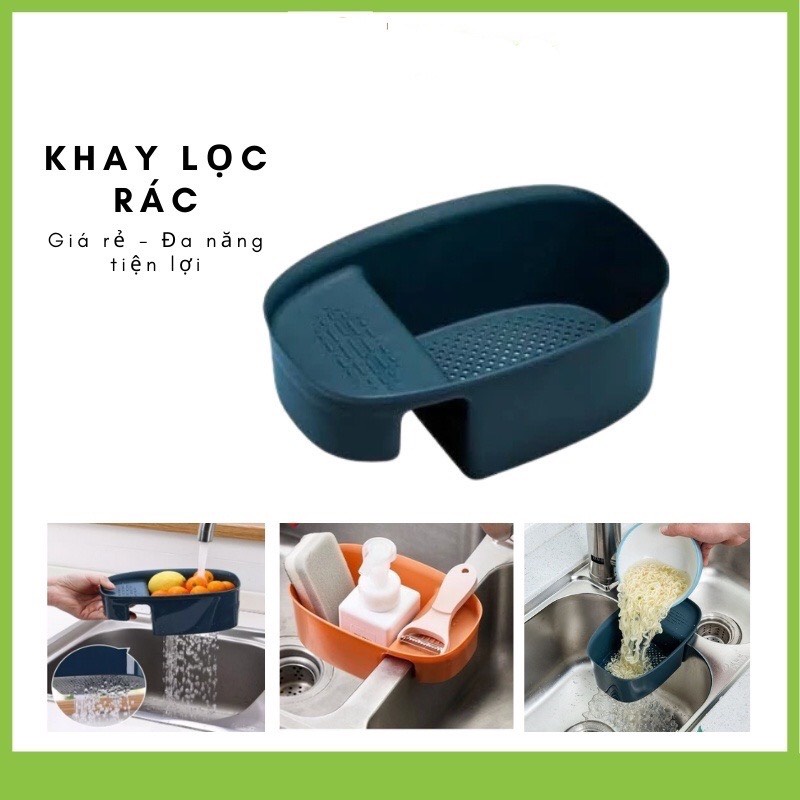 Khay Lọc Rác Bồn Rửa Chén Bát Kèm Để Đồ Đa Năng- Khay Lọc Rác, Đựng Giẻ Rửa Chén, Xà Phòng