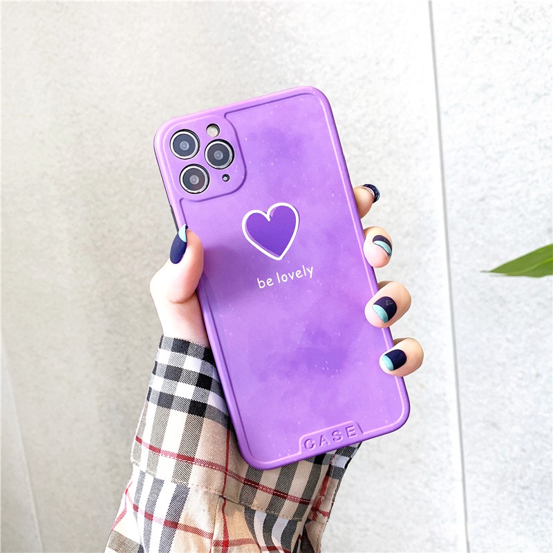 Ốp lưng iphone Lovely Purple IMD dày dặn viền nổi 5/5s/6/6plus/6s/6splus/7/7plus/8/8plus/x/xs/11/12/pro/max/plus/promax