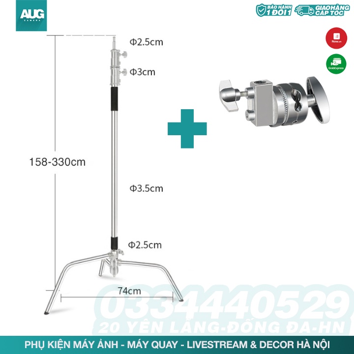 Chân đèn C Stand kim loại & boom treo đèn cao cấp, tải trọng cao