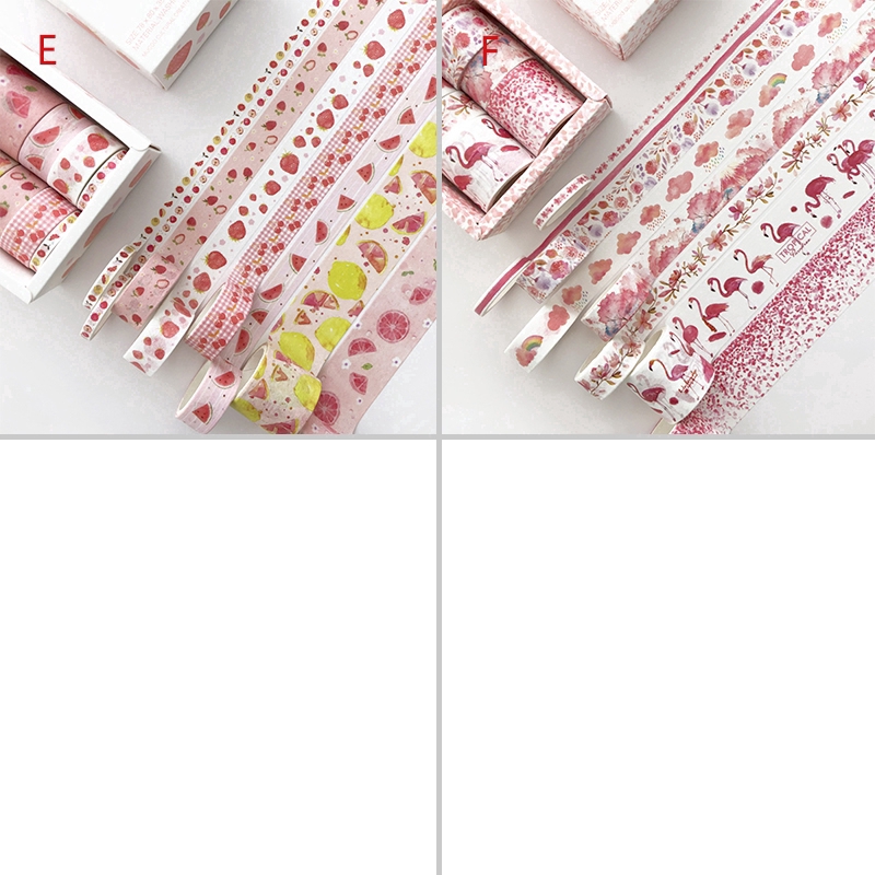 Set 8 băng keo hoạ tiết trái tim diy dễ thương để trang trí