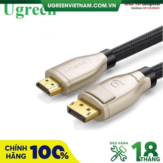Cáp Displayport to HDMI 2.0 hỗ trợ 3D 4K/60Hz chính hãng Ugreen cao cấp