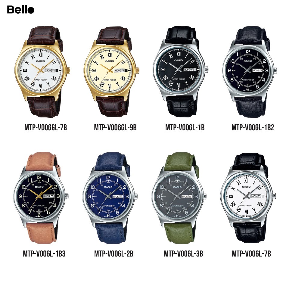 Đồng hồ Nam dây da Casio MTP-V006 chính hãng bảo hành 1 năm Pin trọn đời