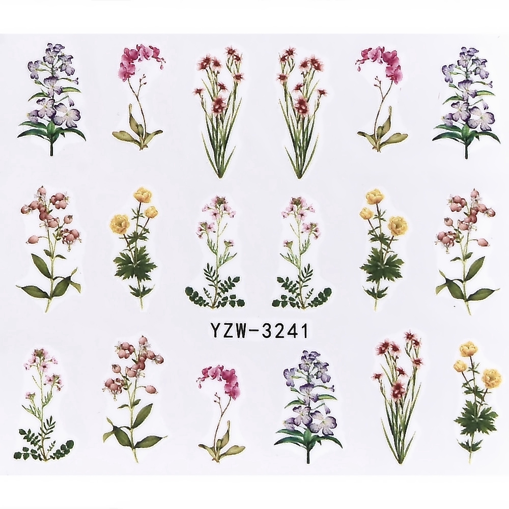 Miếng dán họa tiết hoa lá 3D dùng cho trang trí móng tay nghệ thuật