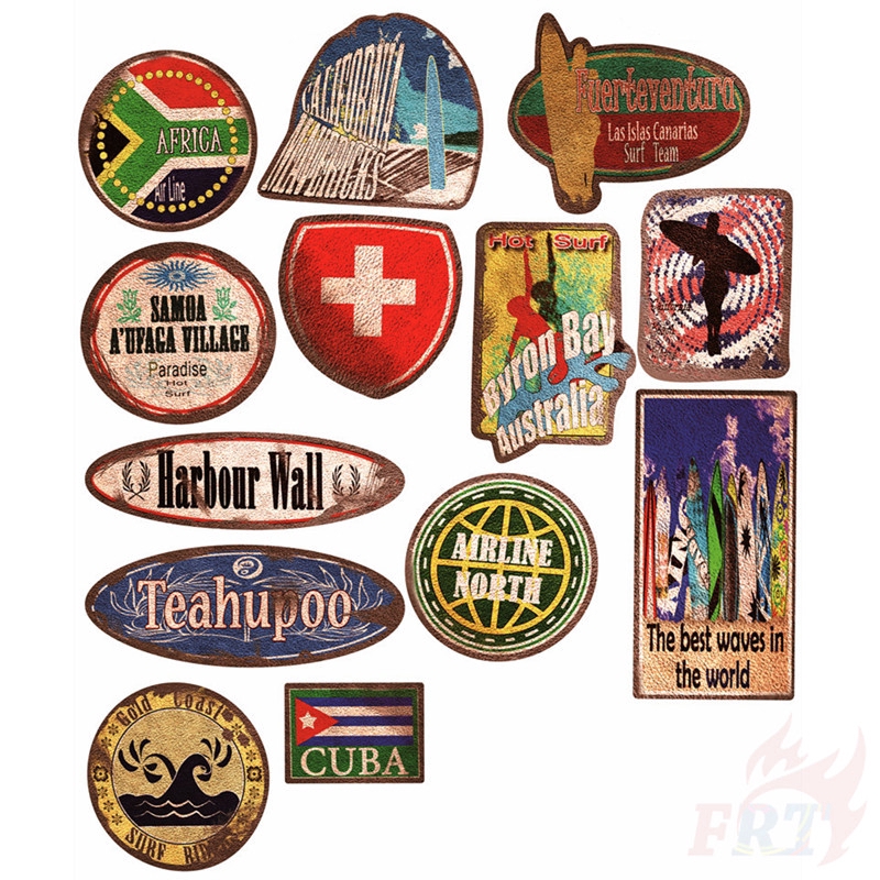 ❉ Gone Surfing Series 04 - Retro Vintage Surfing Stickers ❉ 36Pcs/Set DIY Fashion Luggage Laptop Skateboard Decals Doodle Stickers