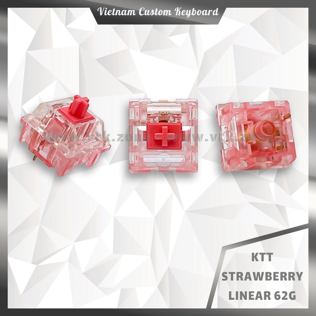 KTT Strawberry Switch | Linear 62g | Stem Pom Dài Siêu Mượt | Âm Thock | Hiệu Năng Cao Trùm Phân Khúc | Keyboard.vn
