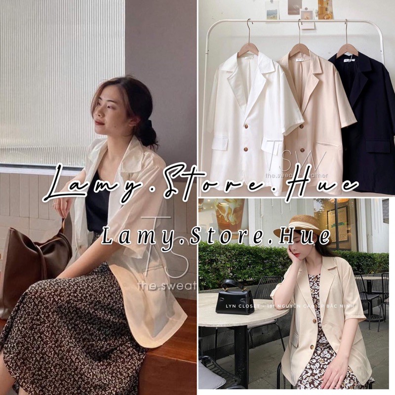 Áo khoác blazer tay lỡ chất vitex áo vest tay cộc tay lửng - VIDEO / HÌNH THẬT