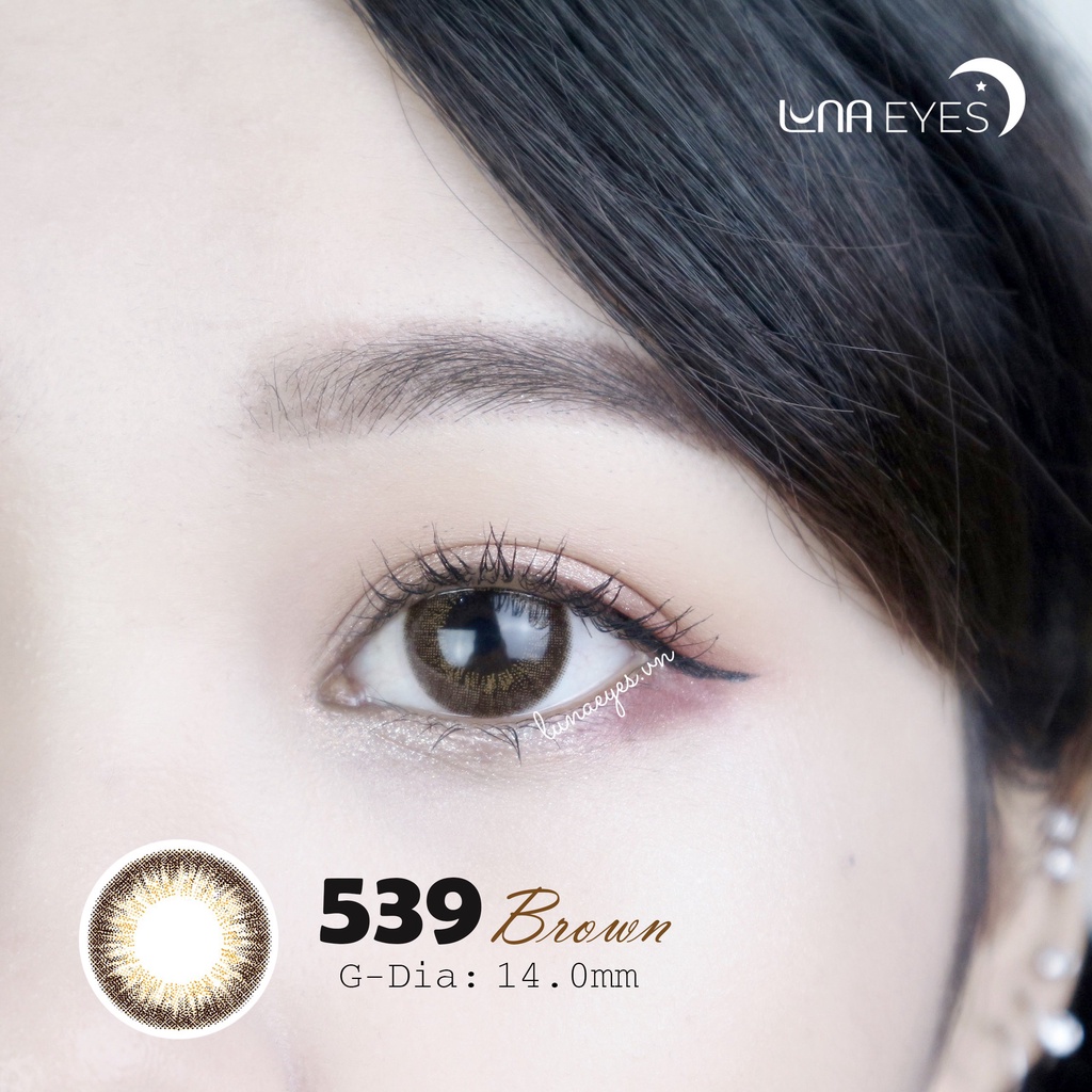 Kính áp tròng LUNA EYES 539 BROWN - Lens size nhỏ