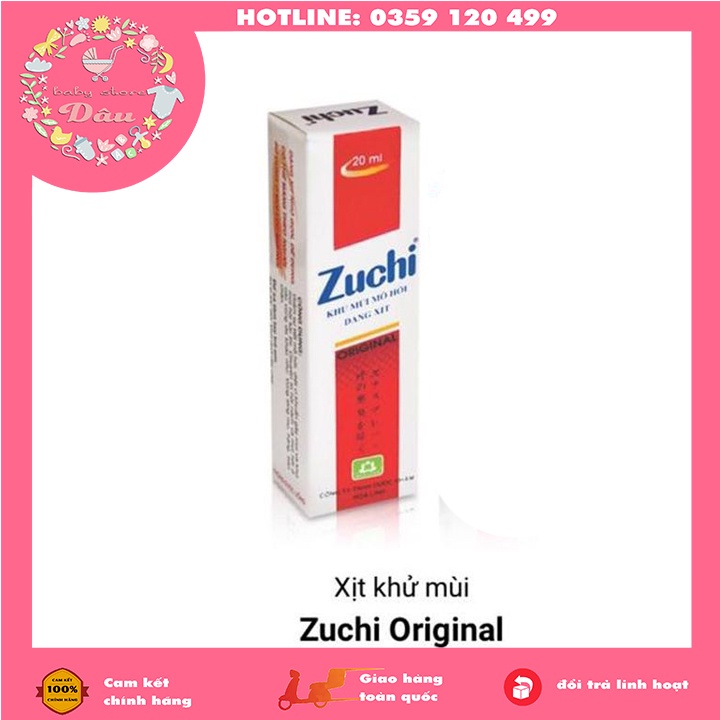 Xịt khử mùi hôi chân, hôi nách Zuchi chiết xuất thảo dược - chai 20ml