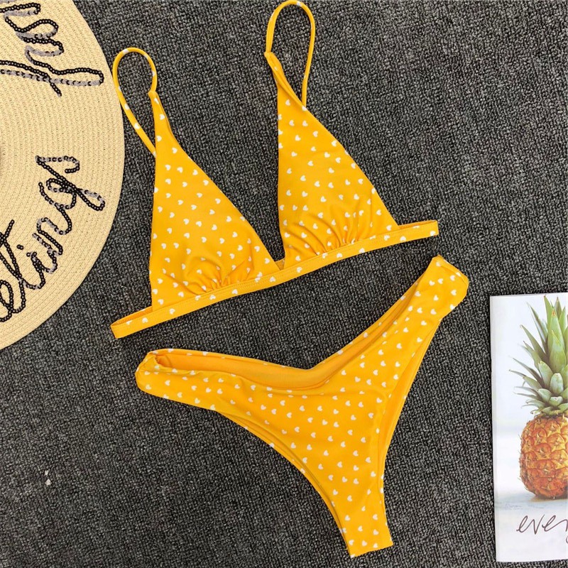 [BKN72] &lt;ÂU&gt; SET BIKINI TIM NHÍ HỒNG/VÀNG/ĐỎ