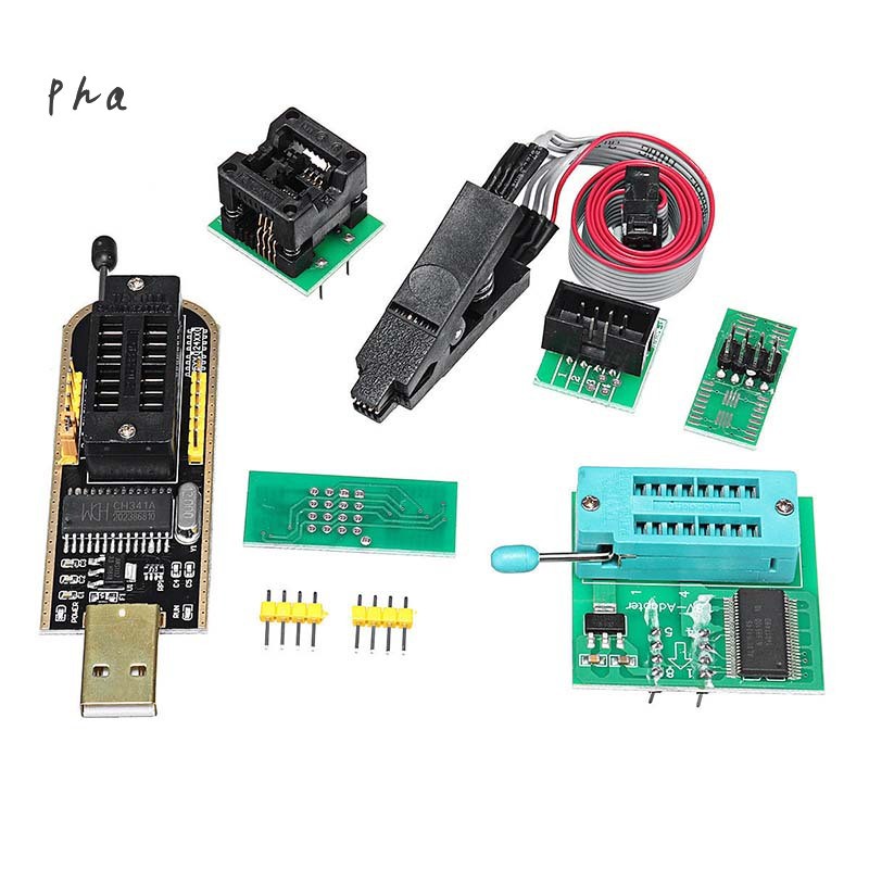 Usb Lập Trình Ch341A + Kẹp Soic8 + Đầu Nối 1.8v + Bộ Chuyển Đổi Soic8