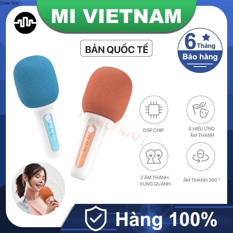 Micro karaoke bluetooth không dây Xiaomi Ymi Bản quốc tế Micro nói tiếng anh Cầm tay kết nối Bluetooth tiện dụng