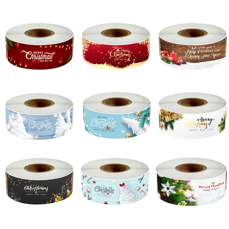 Cuộn 120 Nhãn Dán Merry Christmas Dùng Làm Quà Tặng Giáng Sinh