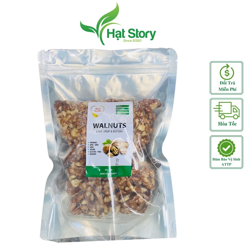 500Gr Nhân Quả Óc Chó Vàng Mỹ Sấy Chín, Thơm Ngon Bổ Dưỡng Như Hình