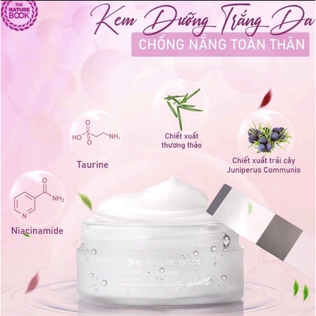 Kem Dưỡng Trắng Body Toàn Thân Whitening body cream spf30+ - The nature Book 100gr