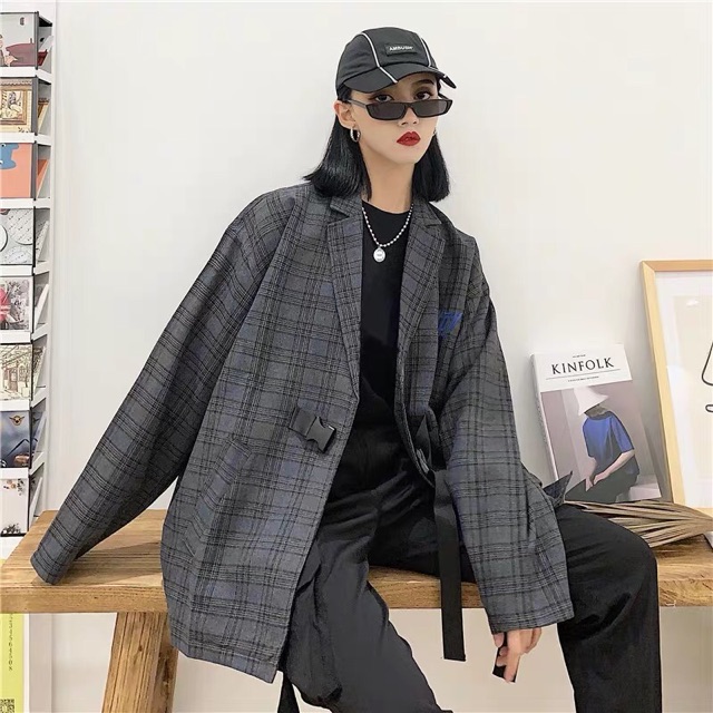 ORDER ÁO VEST CARO ĐEN UNISEX CÁ TÍNH ULZZANG | BigBuy360 - bigbuy360.vn
