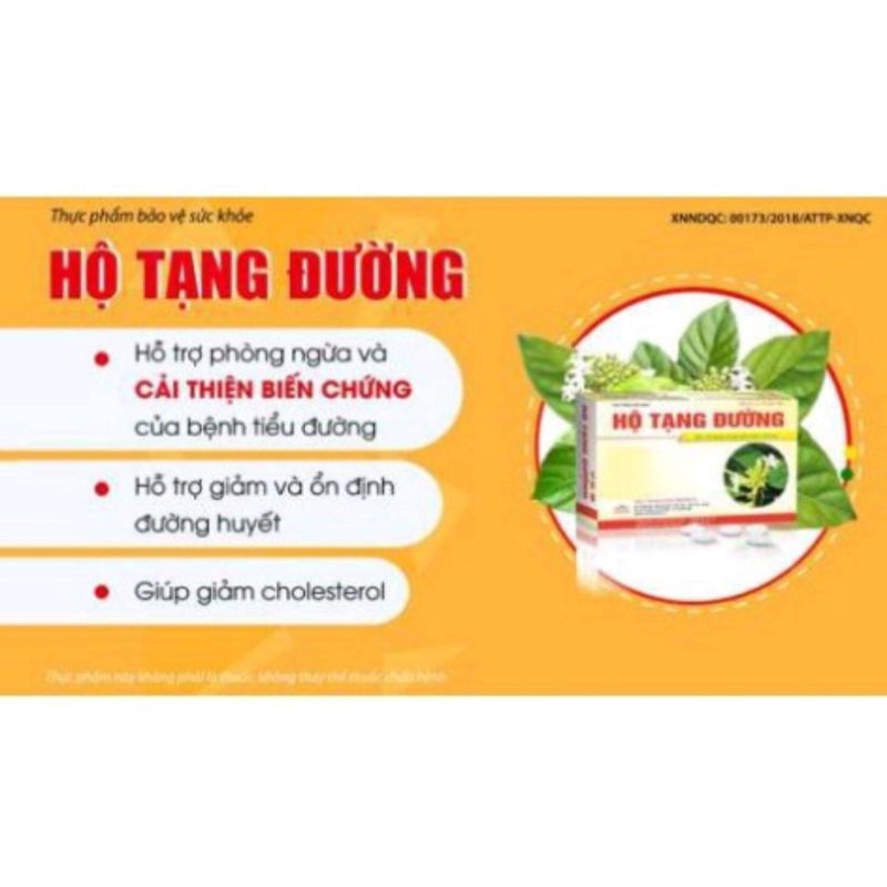 Hộ tạng đường ⚡ Chính hãng ⚡ Hộp 30 viên Phòng biến chứng bệnh tiểu đường, giảm đường huyết