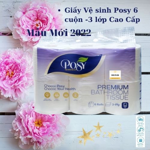 Giấy Cuộn Vệ Sinh POSY Cao Cấp 6 Cuộn 3 Lớp