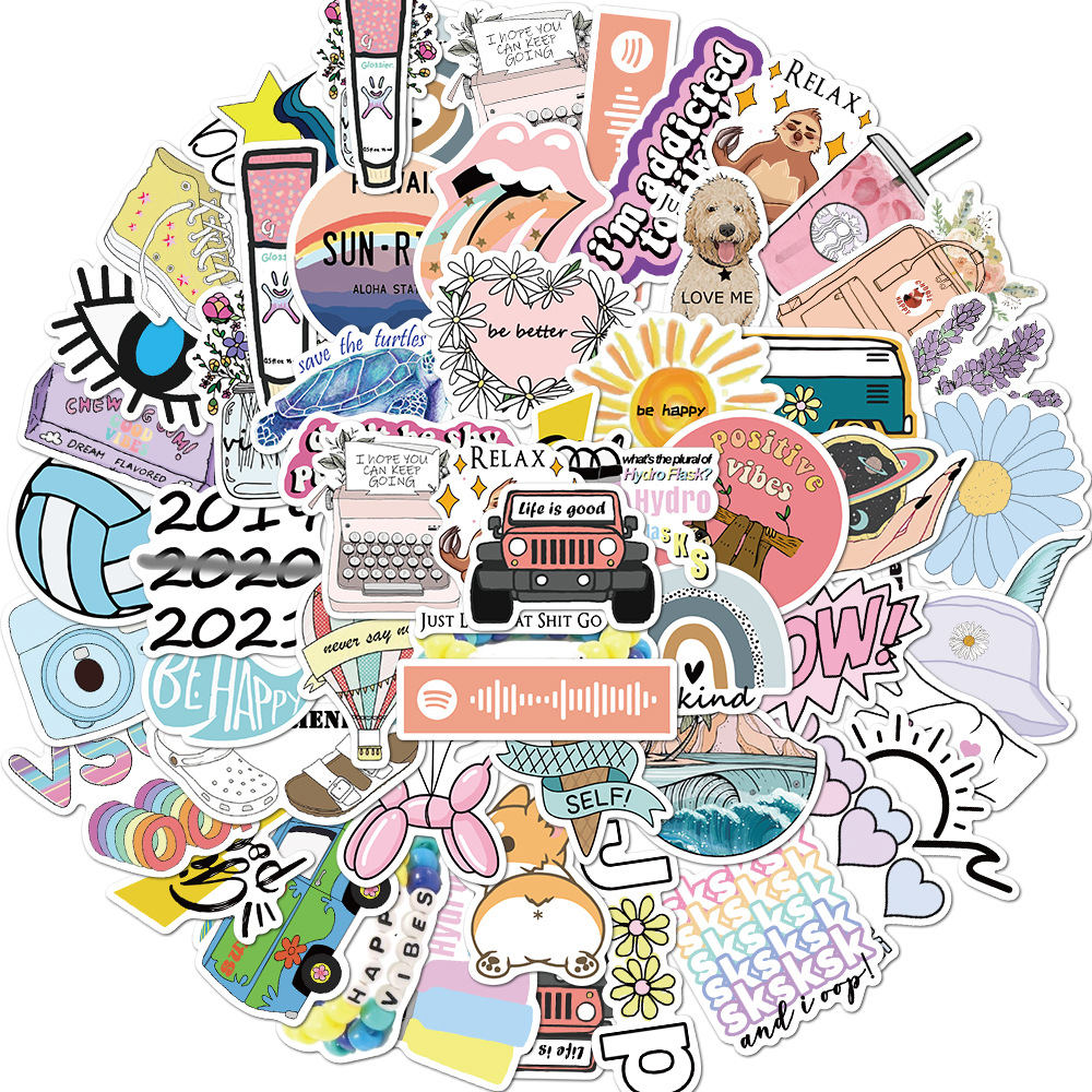 Bộ 50 miếng dán chống thấm nước nhiều màu sắc