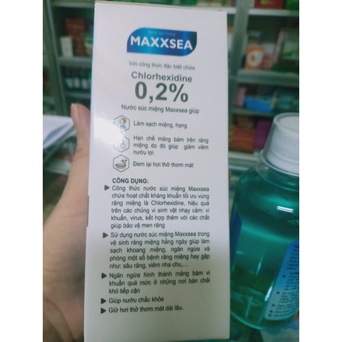 Nước súc miệng MAXXSEA [Chai 250ml] - Chứa Chlorhexidine kháng khuẩn, làm sạch khoang miệng [Medoral / maxsea]