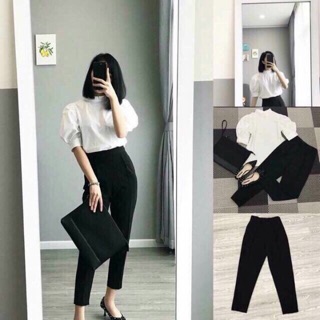 Quần baggy công sở lưng chun