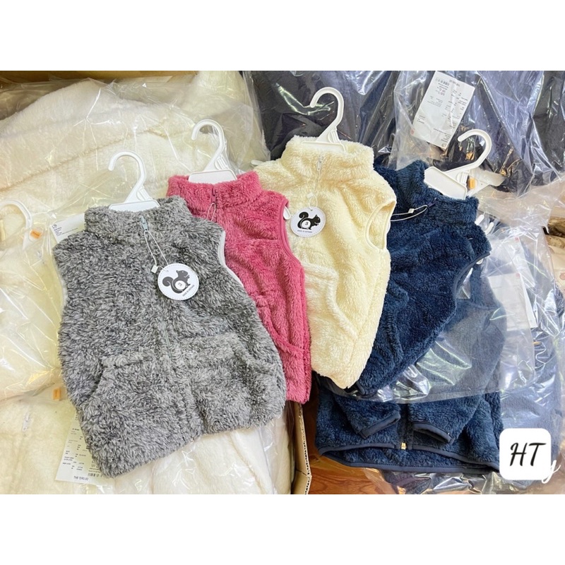 Áo gile lông bé trai bé gái, áo khoác nhẹ ba lỗ cổ cao mềm mịn ấm áp, không tay cho bé thoải mái vận động