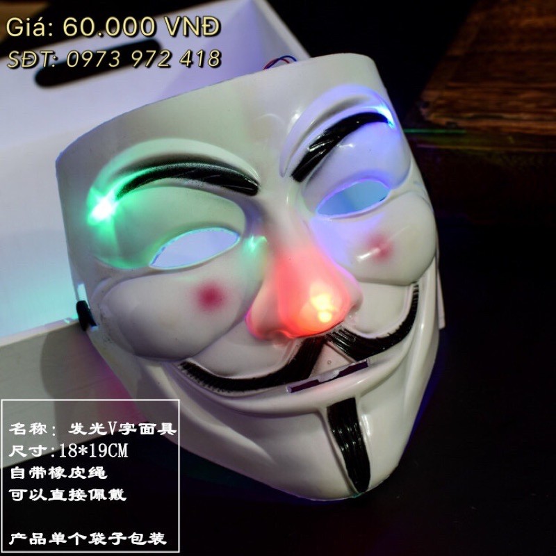 Mặt nạ hacker anonymous (có đèn)