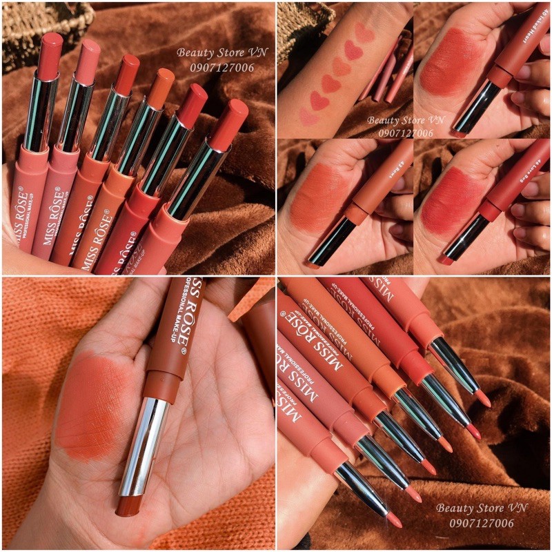 Son Lì Double Head Matte Nude Lip - 2 in 1 Lipstick + Lipliner | BigBuy360 - bigbuy360.vn